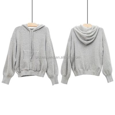 China Casual Cropped Anti-Wrinkle Sweatshirt Pullover Long Sleeve Plus Size Women Knit Sweater Hoodie for sale