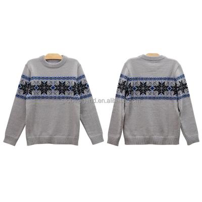 China Anti-wrinkle Winter Snowflake Pattern Christmas Sweater Custom Mens Wool Sweater Knitwear for sale