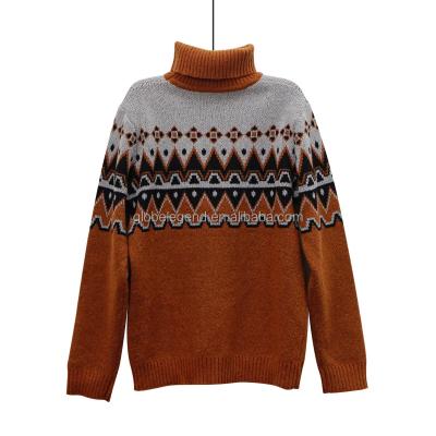 China Anti-Wrinkle Manufacturer Provide Fair Island Men's High Neck Sweater Knitted Pullover for sale