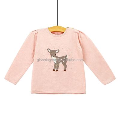 China Organic Cotton Ribbed Plain Round Neck Baby Anti-wrinkle Baby Sweaters For Little Girl for sale