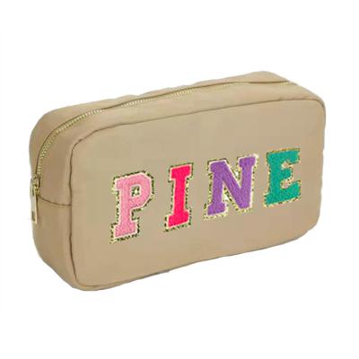 China Fashionable Large Capacity Waterproof Nylon Cosmetic Bag Towel Bag Embroidery Logo Makeup Box Durable Cosmetic Bag for sale