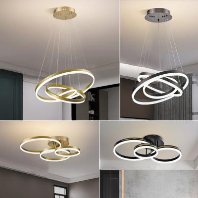 China Modern Dining Room Suspended Round Shape Aluminum Mounted 45w Led Pendant Lights for sale