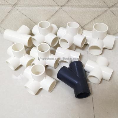 China PVC DIN/GB Standard 20/25/32/40/50mm PVC Fittings PVC Elbow Tee Coupling Plastic For Water Supply for sale