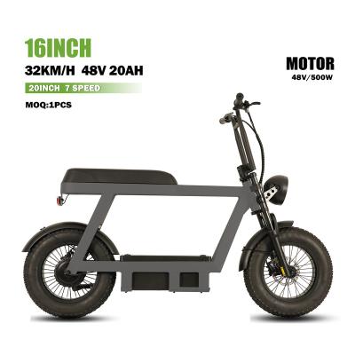 China New 48V 500W Adult Electric Bicycle 32km/h Aluminum Alloy 2023 Adult Urban Electric Fatbike Scooter for sale