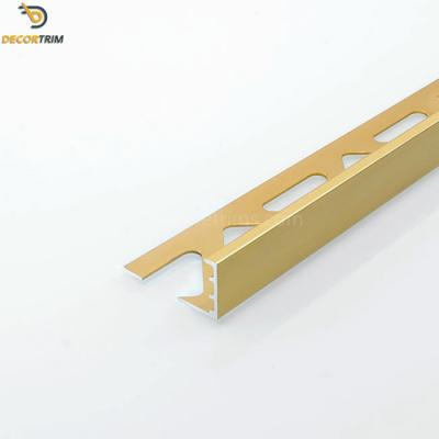 China 2.5m Aluminium Edging Profile , L Shaped Metal Trim Anodizing Matt Gold for sale