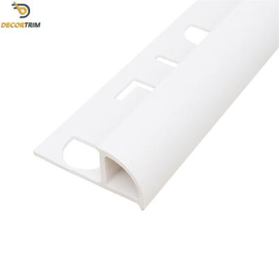 China 10mm PVC Round Edge Tile Trim , Straight Edge Plastic Tile Edging Strip for sale