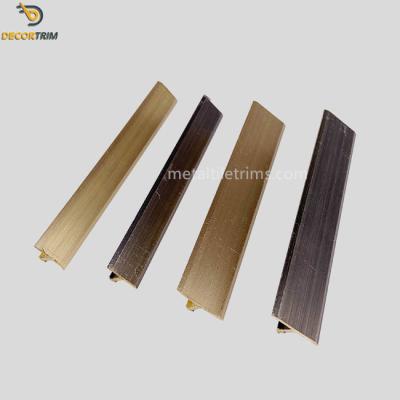 China T Shape Brass Tile Trim Strip18mm Width For Flooring Transtion Cover OEM for sale