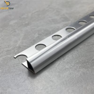 China Tile Edge Trim  Edging Tolerance 0.1mm Aluminum Tile Trim Silver Round Border for sale