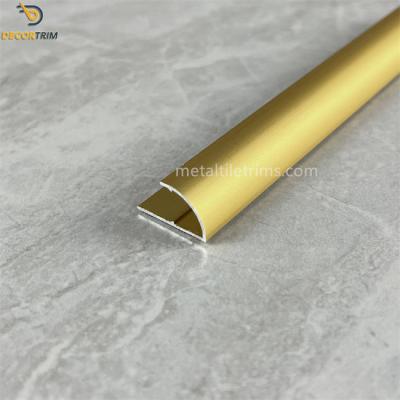 China Matte Gold Aluminum Tile Trim Transition Strip Round shaped Daltile Trim for sale