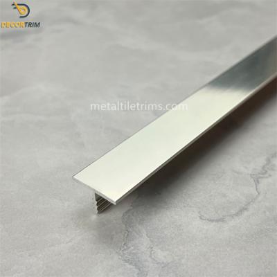 China Floor Tile Accessories Silver Edge Trim , Alloy 6063 Material Tile Metal Corner for sale