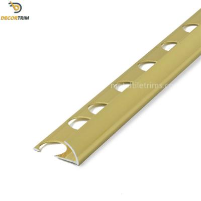 China Aluminium 6063 T5 Curved Tile Edge Trim Accessory Of Tile Trim 9.8mm for sale