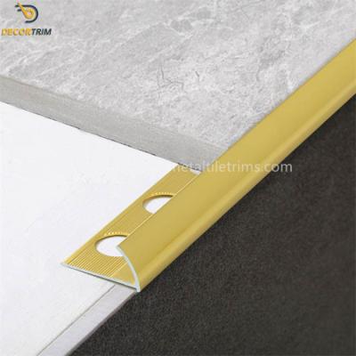 China Ceramic Quarter Round Metal Tile Trims Aluminum Tile Edging Matt Gold for sale