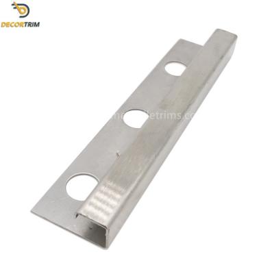 China Brushed Chrome Tile Trim External Flat Tile Trim 3000mm For Outside Corners for sale