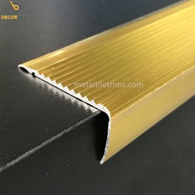 China Tile Edge Trim Decorative Tile Trim Stair Buckle Aluminum Gold / Silver 3000mm for sale