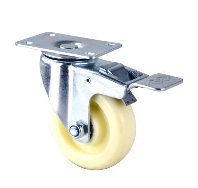 China PIVOT source factory products 100x32mm mute swivel ball bearing pp double caster with brake for sale