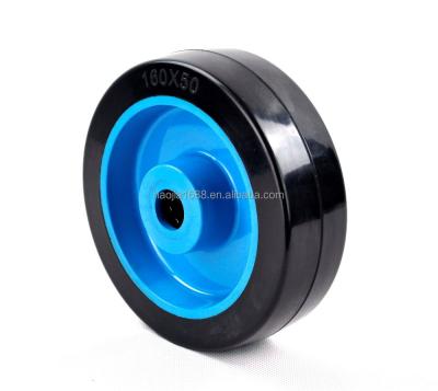 China Other Source Factory Products 160mm High Elasticity Plastic Core Rubber Caster Wheel for sale