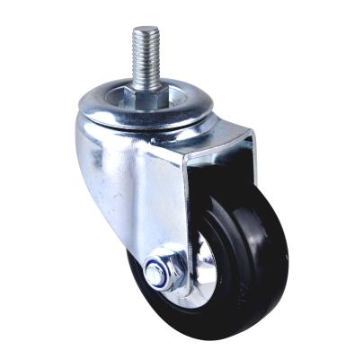 China Mute Black PIVOT Source Factory Products 75x32mm Swivel Ball Bearing Stem High Elasticity Rubber Wheel for sale