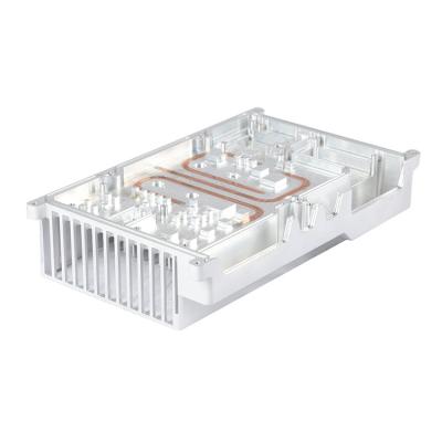 China Custom Aluminum Heatsink Extrusion With Heat Pipe Assembly Housing Box For Amplifier CNC Machining Parts Precision for sale