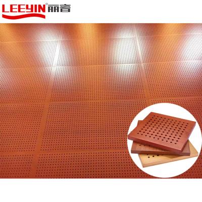 China Industrial Leeyin Perforated Acoustic Panel Sound Absorbing Panel Waterproof Wooden Acoustic Panel for sale