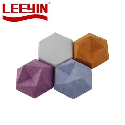 China 3D Hexagon Soundproof Material Acoustic Pet Cinema Hotel Panel Fiber Polyester Noise Reduction Acoustic Wall Panel for sale