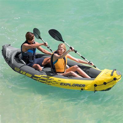 China Water Sports Area New Product Kayak Laminated Adjustable PVC 2 Person Inflatable Boat for sale