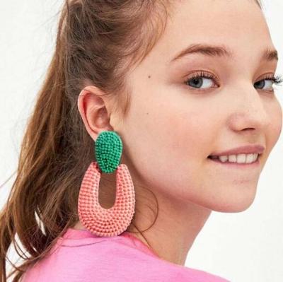 China CLASSIC Drop Earrings Geometric Circle Statement Handmade Colorful Rainbow Earring Gift For Mother Sister for sale