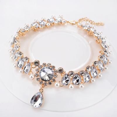 China Wholesale FASHIONABLE Crystal Drop Pendant Fashion Statement Jewelry Chokers Necklaces for sale