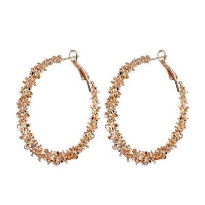 China 2021 Women's Ethnic Jewelry Exaggerated Golden Thorn Shape Big Hoop Earring Irregular Earrings for sale