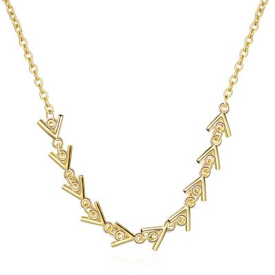 China Asymmetrical Gold Chain Clavicle Chain Triangle Shape Delicated Fish Girl Sexy Necklace for sale