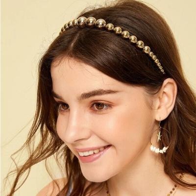 China Chiffon Pearls Headbands White Faux Pearl Rhinestones Hair Bands Bridal Hair Hoop Wedding Hair Accessories For Women Girls for sale