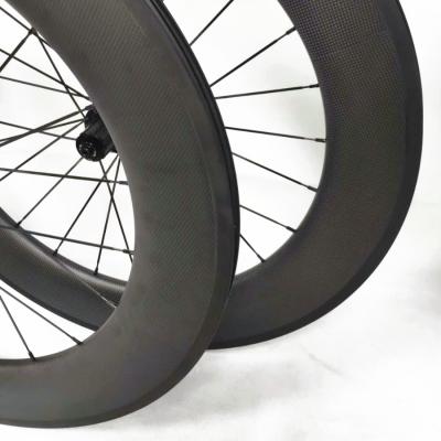 China 700C Road Bicycles PROMOTION 88mm Depth 25mm Width 3K Anvil Wheel Set Tubeless Carbon Bicycle Wheels V Brake Carbon Bicycle Wheels for sale