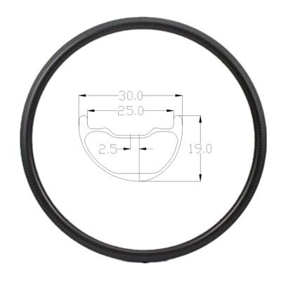 China Mountain Bikes MTB Rim Carbon Factory Carbon Rim Manufacture High Quality 19mm Depth 30mm Width 29er Compatibility Carbon Mountain Bicycle Rim for sale