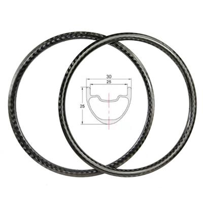 China Mountain Bikes Carbon Rim 30mm Width 25mm Depth Disc Brake Carbon 29er Asymmetric Mountain Bicycle MTB Rims for sale