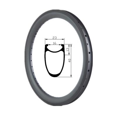 China Road Bikes New Arrival Small Bicycle Wheels 3k/UD/12K Rim Profile Anvil Non Disc Brake 40mm 369mm 17 Inch Carbon Rims for sale