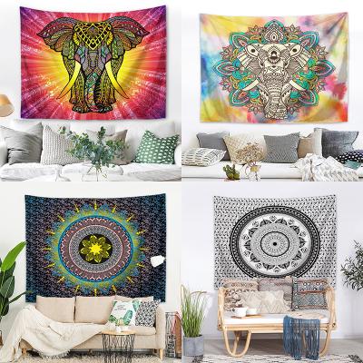 China Tapestry Wall Hanging Fashion Custom Design Indian Style Elephant Mandala Printing Decoration Wall Hanging Tapestry for sale