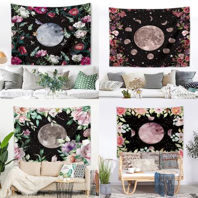 China High Quality Custom Digital Printing Tapestry Moon Phases Tapestry Flowers Different Stages Of Moon Tapestry for sale