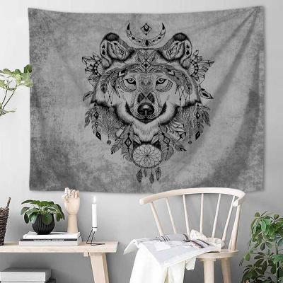 China Tarot Cards Polyester Cool Medieval Lion Tapestry Wolf Tapestry Simple Tapestry Beast Tapestry For Room for sale