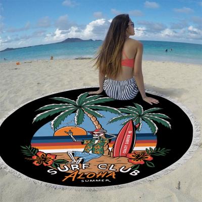 China Viable Personalized Customized Skeleton Difference Human Trend Printed Luxury Round Microfiber Beach Towel for sale