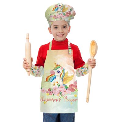 China Fashion Chinese Supplier Customized Logo Colorful Unicorn Apron For Children for sale