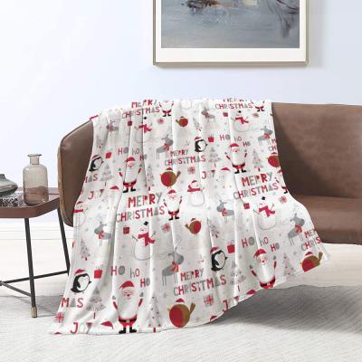 China PORTABLE Wholesale Decorative Cotton Christmas Market Fleece Print Fleece Cozy Blankets for sale