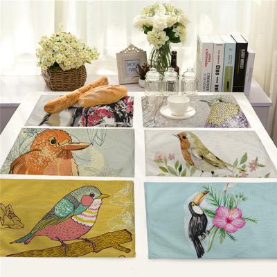 China Wholesale Durable 100% Place Mat Polyester Waterproof Place Mat Printed Non Slip Heat Insulation Table Mats for sale