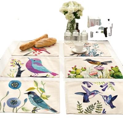 China 2021 Christmas Home Kitchen Area Rug Pet Table Mat Polyester Canvas Place Mat Viable Custom Made 100% Cotton for sale