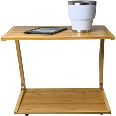 China (Other) Sofa Side Table Snack Coffee Movable Bamboo Adjustable Tray End Table for Living Room or Bedroom for sale