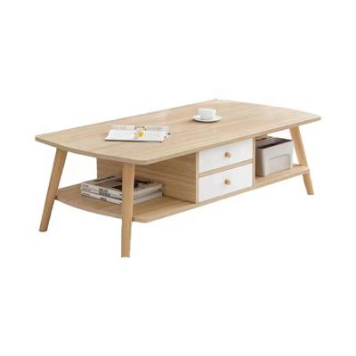 China (Adjustable Table Other) 2-Drawer Coffee Table, Bamboo End Table For Small Space Living Room for sale