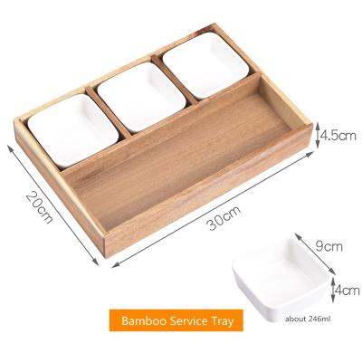 China Durable Low Price Quality Guaranteed Cheap Snack Multifunction Bamboo Serving Tray for sale