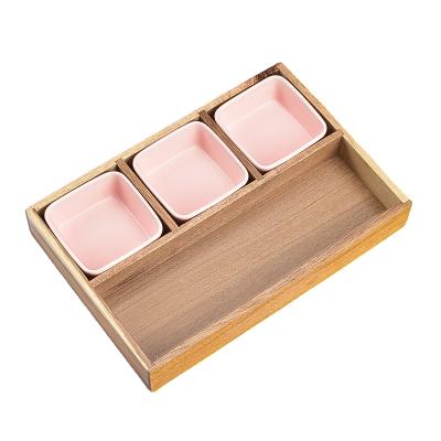 China Durable Unique Hot Sale Rectangle Design Disposable Bamboo Food Serving Tray for sale