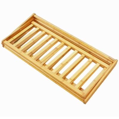 China Durable 100% Natural Bamboo Shoe Rack, Foldable Tiered Shoe Shelf Free Standing Shoe Organizer for sale