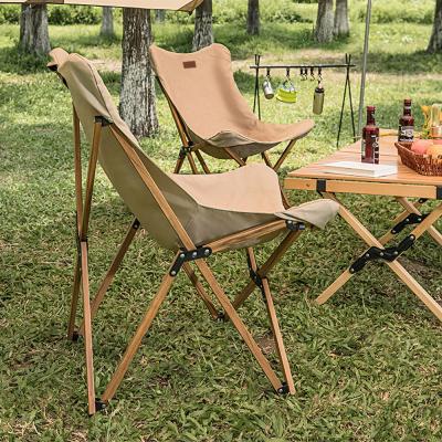 China Outdoor Camping Wood Grain Furniture Folding Moon Aluminum Easy Carry Chair for Picnic, Camp, Travel, Garden BBQ, Beach, etc. (khaki) for sale