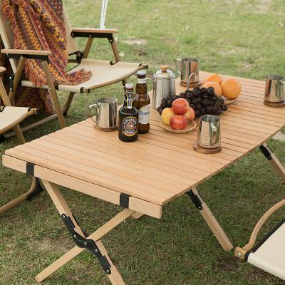 China Picnic Camping Lightweight Wooden Folding Table, Outdoor Lightweight Egg Roll Table With Solid Wood for sale