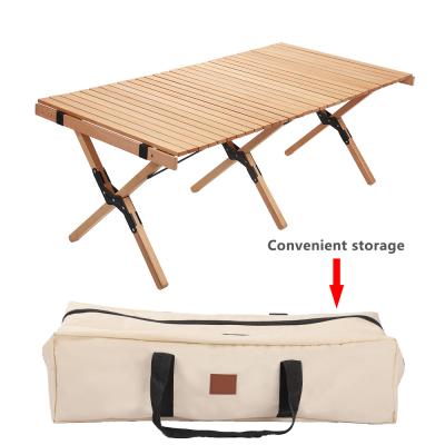 China Lightweight Family Lightweight Wooden Folding Table, Foldable Table in Bag for Picnic, Camping, Travel, Beach, Patio for sale